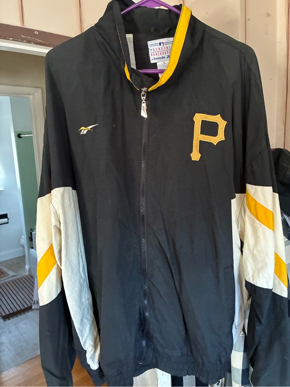 Reebok Black and Gold Pittsburgh P Lightweight Jacket